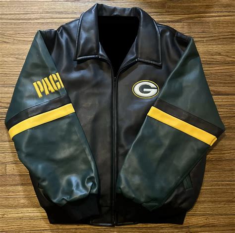 Vintage Nfl Team Green Bay Packers Leather Jacket Glj