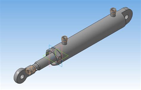 Гидроцилиндр 3D с диаметром штока 25 мм - Чертежи, 3D Модели, Проекты ...