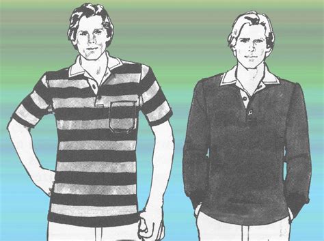 Mens Rugby Shirt Pattern Golf Shirt Polo Shirt Pattern Long Sleeves Or