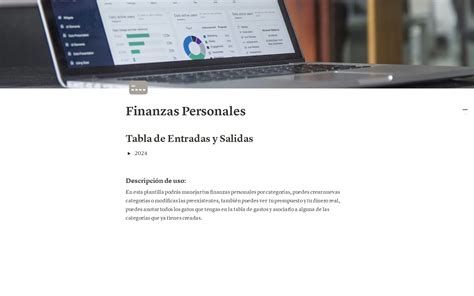 Plantilla Finanzas Perosonales De Finanzas Personales Notion Marketplace