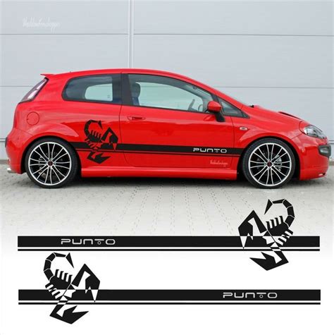 Adesivi Stickers Fiat Grande Punto Fasce Laterali Scorpione Auto Tuning