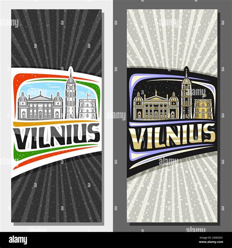 Vector Vertical Layouts For Vilnius Decorative Leaflet With Line