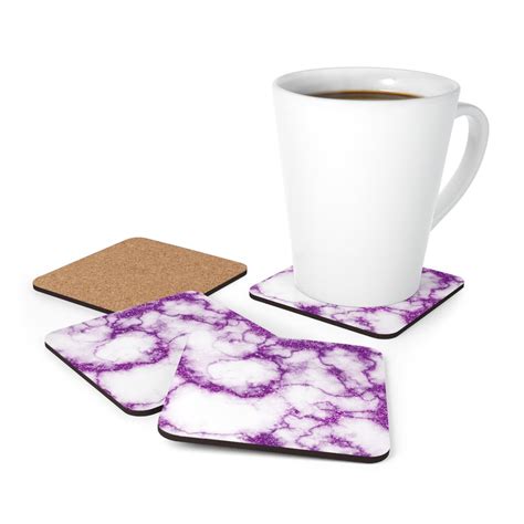 Purple Coasters Purple Marble Design Coasters Purple | Etsy