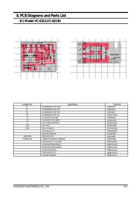 SAMSUNG VC-6111, VC-6313H Schematic PCB Diagram