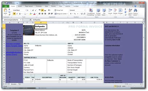 proforma invoice template   screenshots