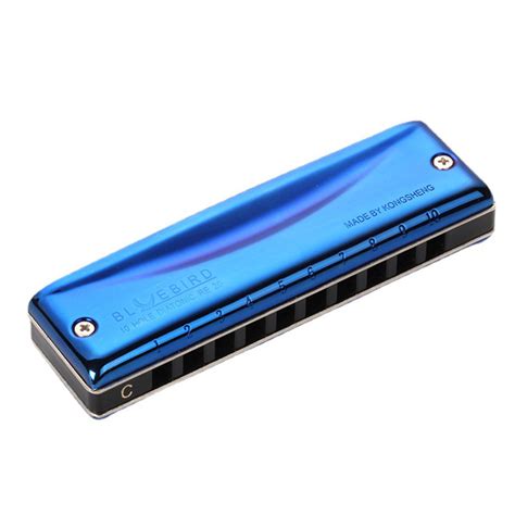 Kongsheng 10 Holes Diatonic Harmonica Blue Metal Professional