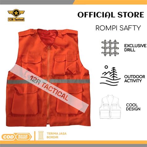 Rompi Safety K Bahan Exclusive Cotton Twill Free Bordir Rompi Proyek