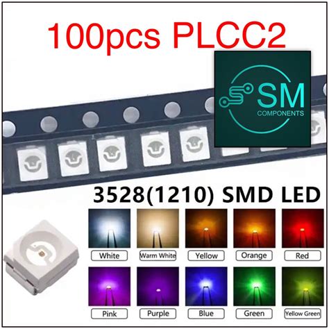 pcs   plcc smdsmt leds  colours light emitting diode