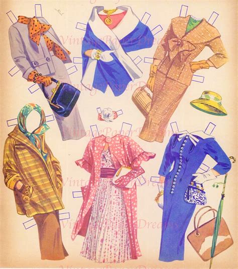 Vintage Paper Doll Printable PDF Elaine Stewart Paper Doll 50s 1950s Brunette Paper Doll