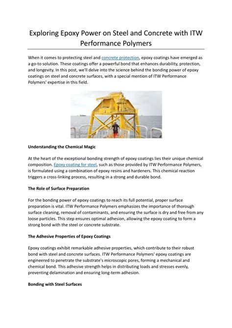 Ppt Exploring Epoxy Power On Steel And Concrete With Itw Performance