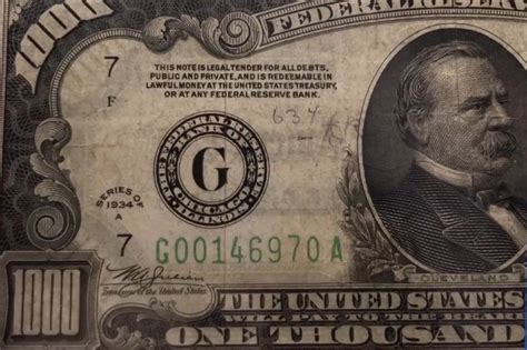 1000 Dollar Bill American Currency Collection Arnold Jewelers
