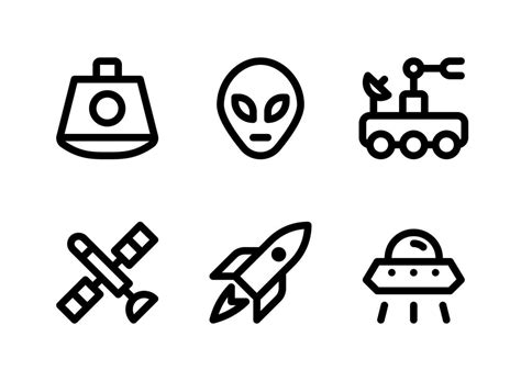 Simple Set Of Space Related Vector Line Icons Vector Art At