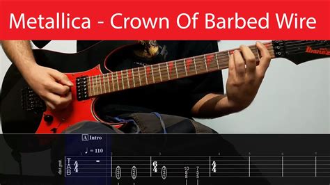 Metallica Crown Of Barbed Wire Guitar Cover With Tabs Youtube