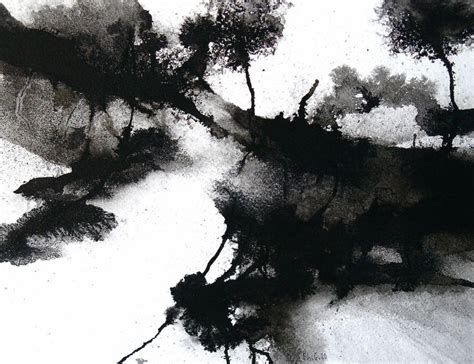 Philippe Giacobino Paysage encre de chine Art à thème oiseau Encre