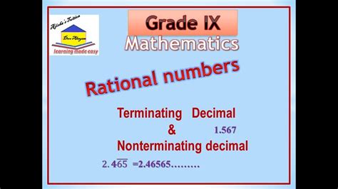 Grade Ix Number System Rational Numbers Convert Rational Number Into Decimal Number Youtube