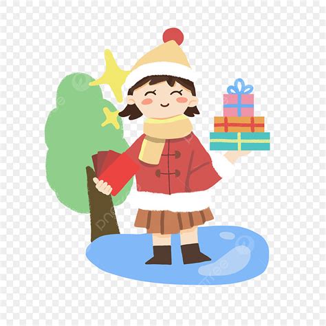 Año Nuevo 2019 Suerte Afortunada Yuanbao PNG dibujos Niña Feliz Año