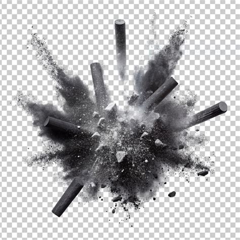 Premium Psd Black Chalk Pieces And Dust Flying Effect Explode On