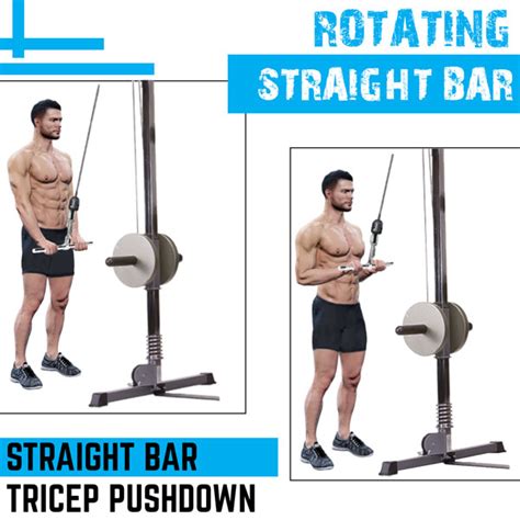 A2zcare Combo T Bar Row Plate Post Insert And Tricep Press Down Cable