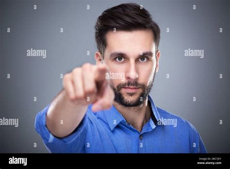 Man pointing finger Stock Photo - Alamy