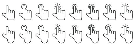 Hand Cursor Symbol In Verschiedenen Gesten Finger Maus Cursor Klicken