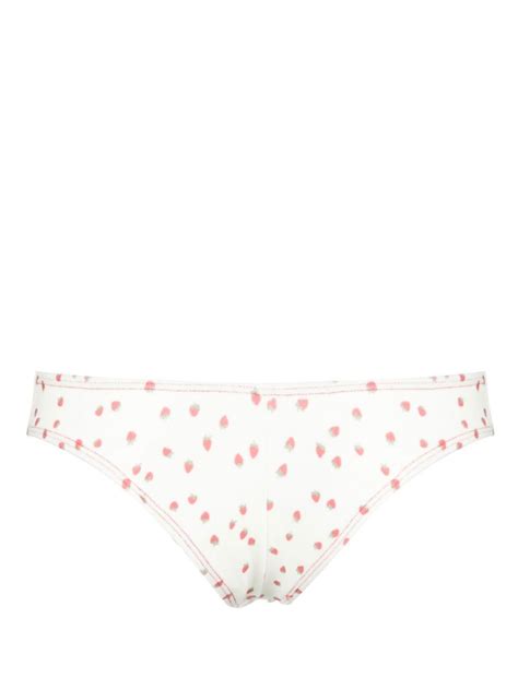 Frankies Bikinis Pink Katarina Floral Terry Bikini Bottoms Browns