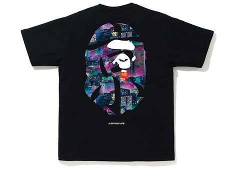 Bape Neon Tokyo Kanji Tee Black Mens Ss20 Us