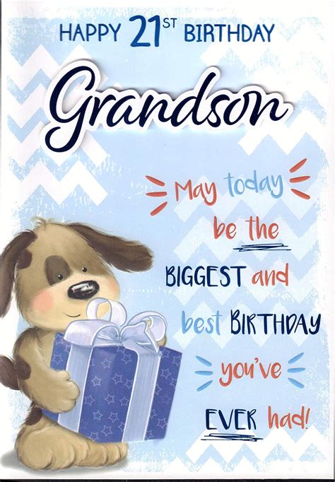 Grandson 21st Birthday Card Happy 21st Birthday Grandson Amazon