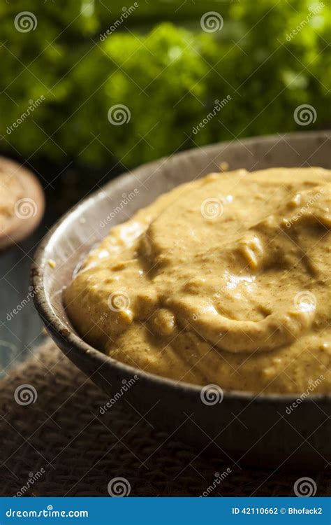 Homemade Spicy Mustard Sauce Stock Photo - Image of food, condiment ...