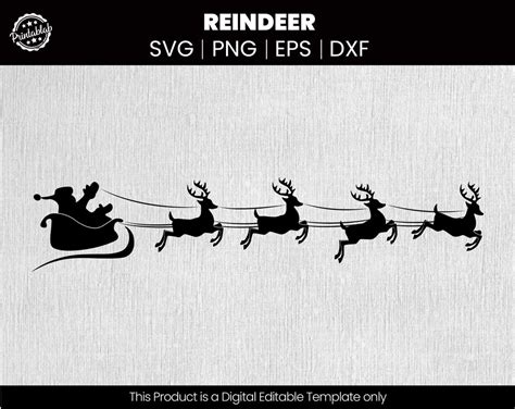 Reindeer Svg Santa's Sleigh Svg Reindeer Face Svg Santa Claus Svg ...