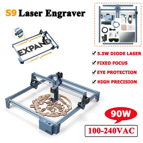 Sculpfun S9 90W Cnc Laser Engraver Fixed Focus Wood Engraving Machine ...