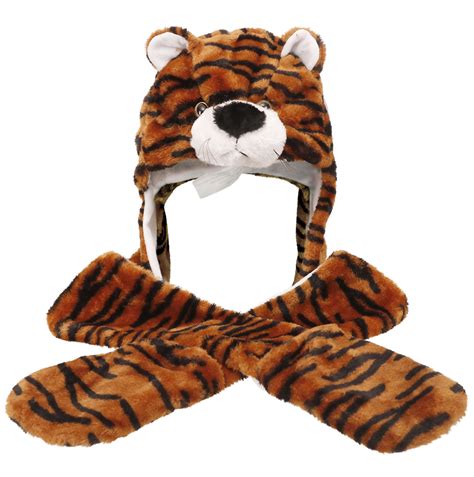 Simplicity Yellow Tiger Adult Plush Animal Hat Costume Accessory With