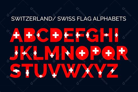 Como Se Escreve Suíça - Alfabeto da Bandeira da Suíça Vetor EPS + AI Editável [download] - Designi