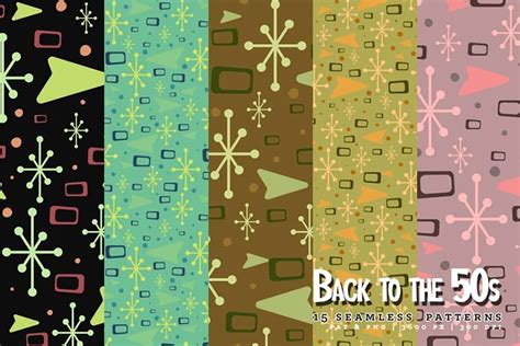 50s Patterns And Backgrounds For Mid Century Retro Designs