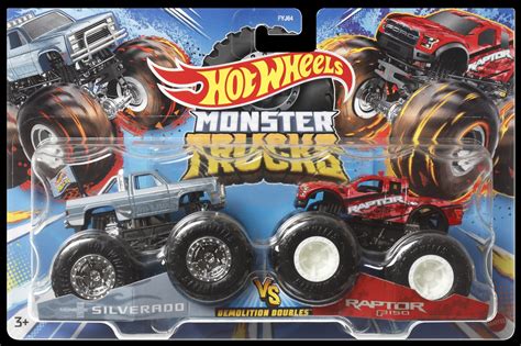 Набір машинок Hot Wheels Monster Trucks Silverado vs Raptor F FYJ HLT купити в Києві