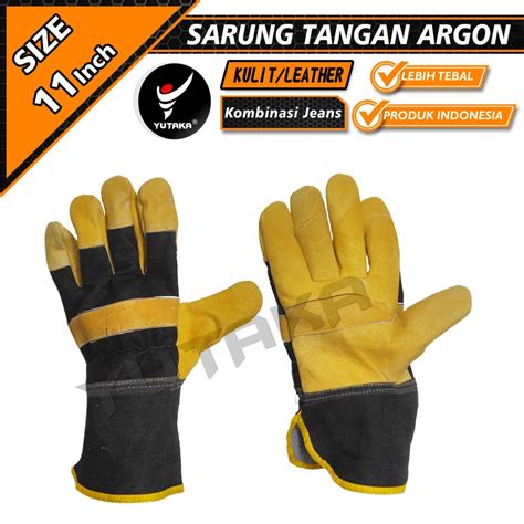 Jual Sarung Tangan Las Argon Kombinasi Jeans Warna Kuning Sarung Tangan