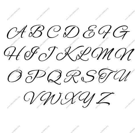 Flowing Cursive Stencil Letter Set Cursive Letters Fancy Cursive