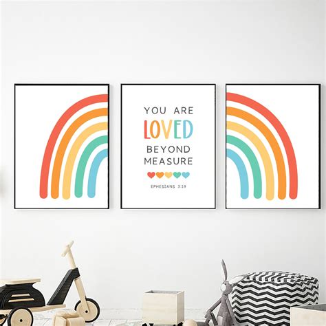 Rainbow With Bible Verse Prints Printable Wall Art Digital - Etsy