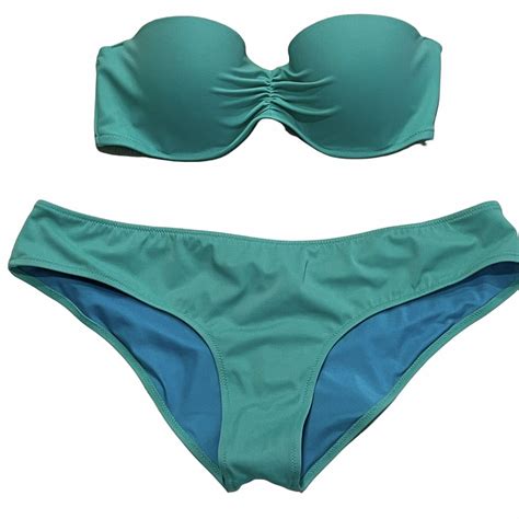 VICTORIAS SECRET Bandeau Bikini Swim Set L C Gem