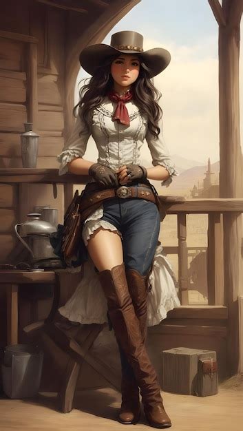 Premium AI Image | The Beautiful Cowgirl