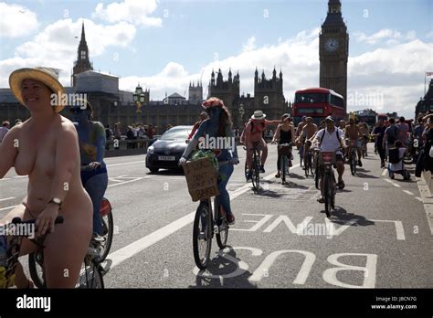 Hyde Park UK 10th June 2017 Naked Bike Ride Takes Place In London Thousands Of Riders Take