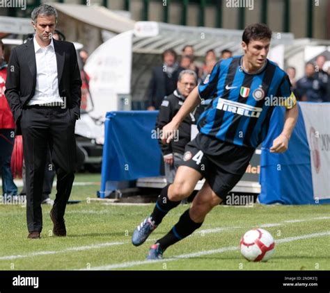 inter milans argentine defender javier zanetti controls  ball