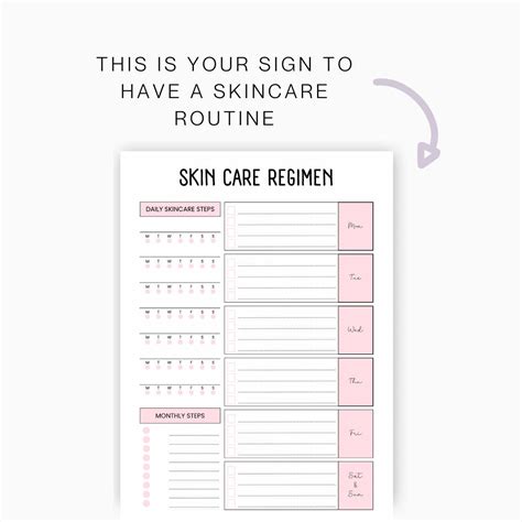 Skin Care Routine Printable, Skin Care Routine Tracker, Skincare ...