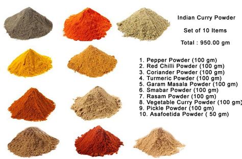 Indian Curry Powder Set Of 10 Vegan Spices Natural Masala Powder 100