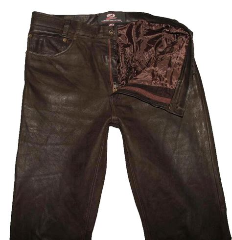 Grasse Arrow D Homme Jean En Cuir Nubuque Pantalon Cuir Fonc