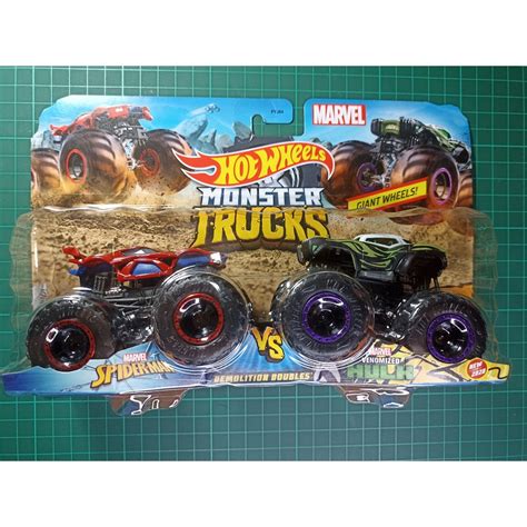 Hot Wheels Monster Trucks Demolition Doubles Spiderman Vs Venomized Hulk Shopee Malaysia