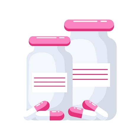 Медицинские бутылки с таблетками и капсулами. иллюстрация, значок ...