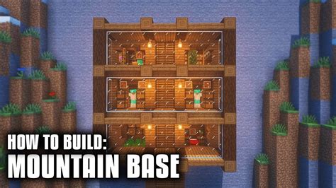 Minecraft How To Build A Mountain Base Mountain Base Tutorial Youtube