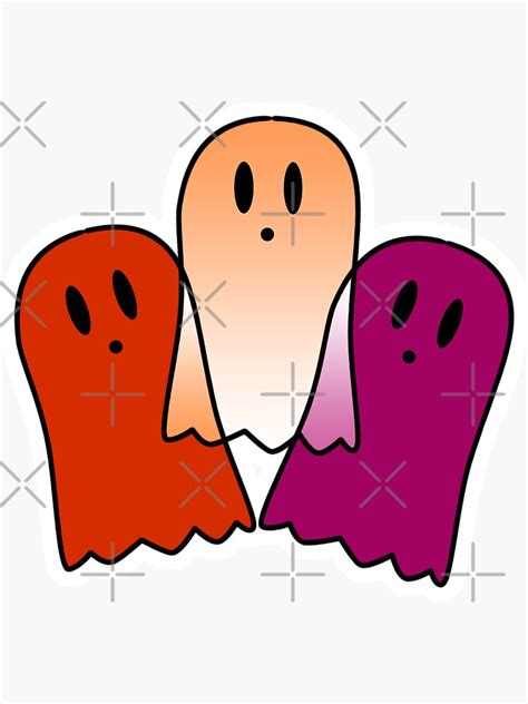 Subtle Pride Spooky Cute Ghosts Lesbian Flag Sticker For Sale By JennaRideout Redbubble