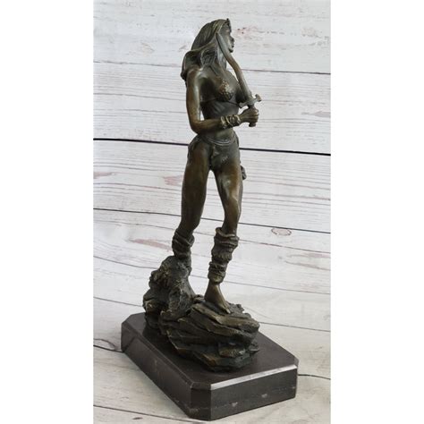 Canora Grey Teisa Xena Warrior Princess Fantasy Warrior Girl In Bikini Bronze Sculpture Statue