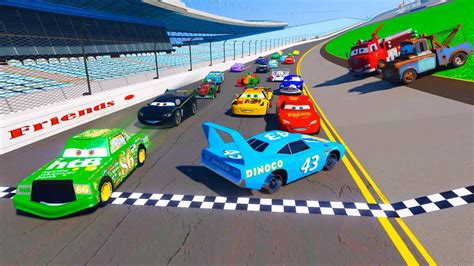 Race Cars Daytona Mcqueen Chick Hicks The King Dinoco And All Cars